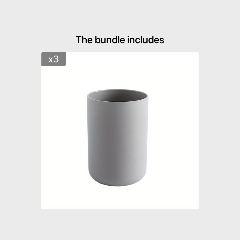 Multi-Purpose Bathroom Drinkware Set Solid Color Tumbler Mug for Toothbrush and Mouthwash