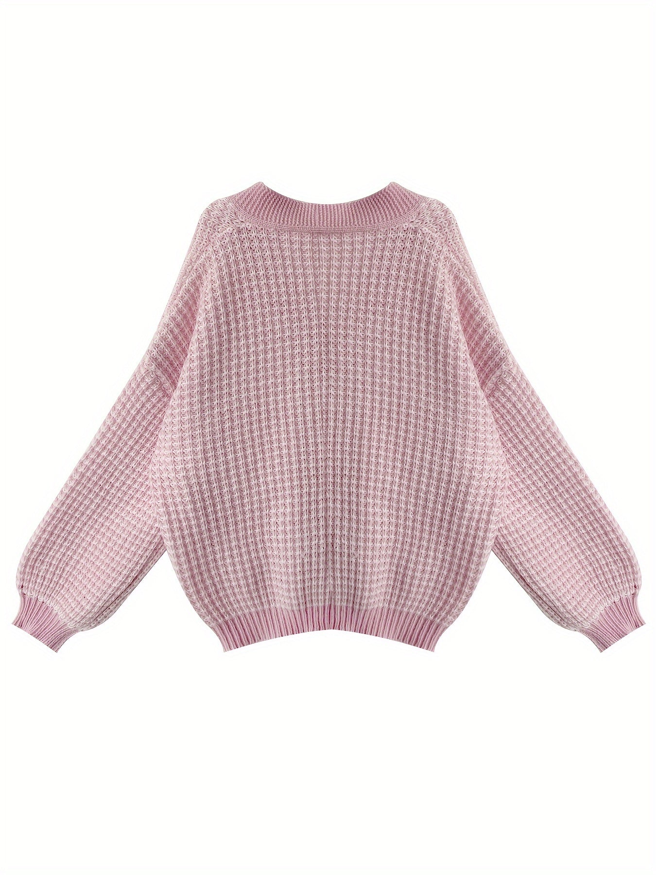 Ayollar uchun katta o'lchamli trikotaj kardigan polyester aralashmasi, bo'yinbog'siz, bir rangli, kuz/qish kofta