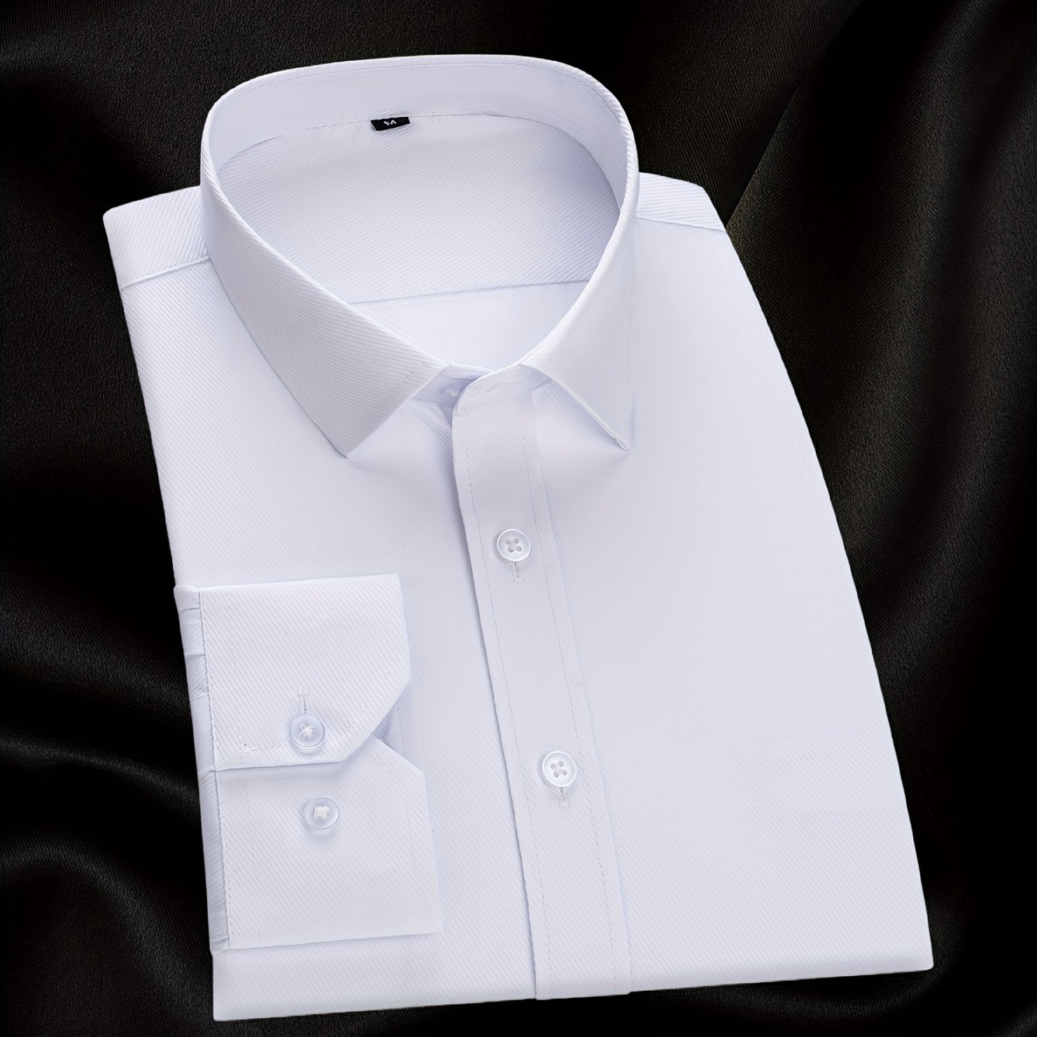 Men's Long Sleeve Solid Color Dress Shirt for Business and Formal Wear