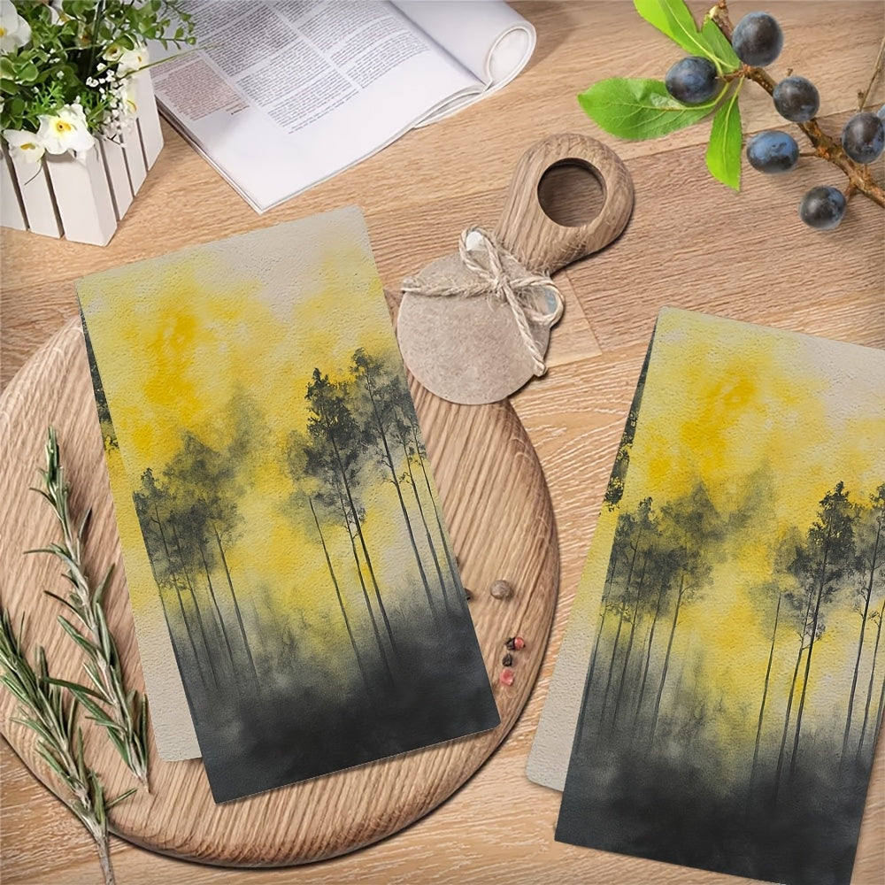 Coastal Style Kitchen Towels 40x60cm Super Absorbent Polyester Dish Hand Towels