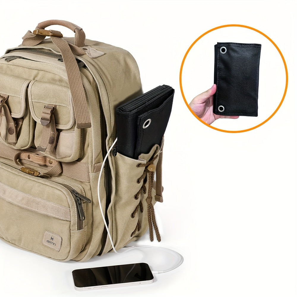 Портативная солнечная панель мощностью 60 Вт с кабелем быстрой зарядки и USB-зарядным устройством для активного отдыха.