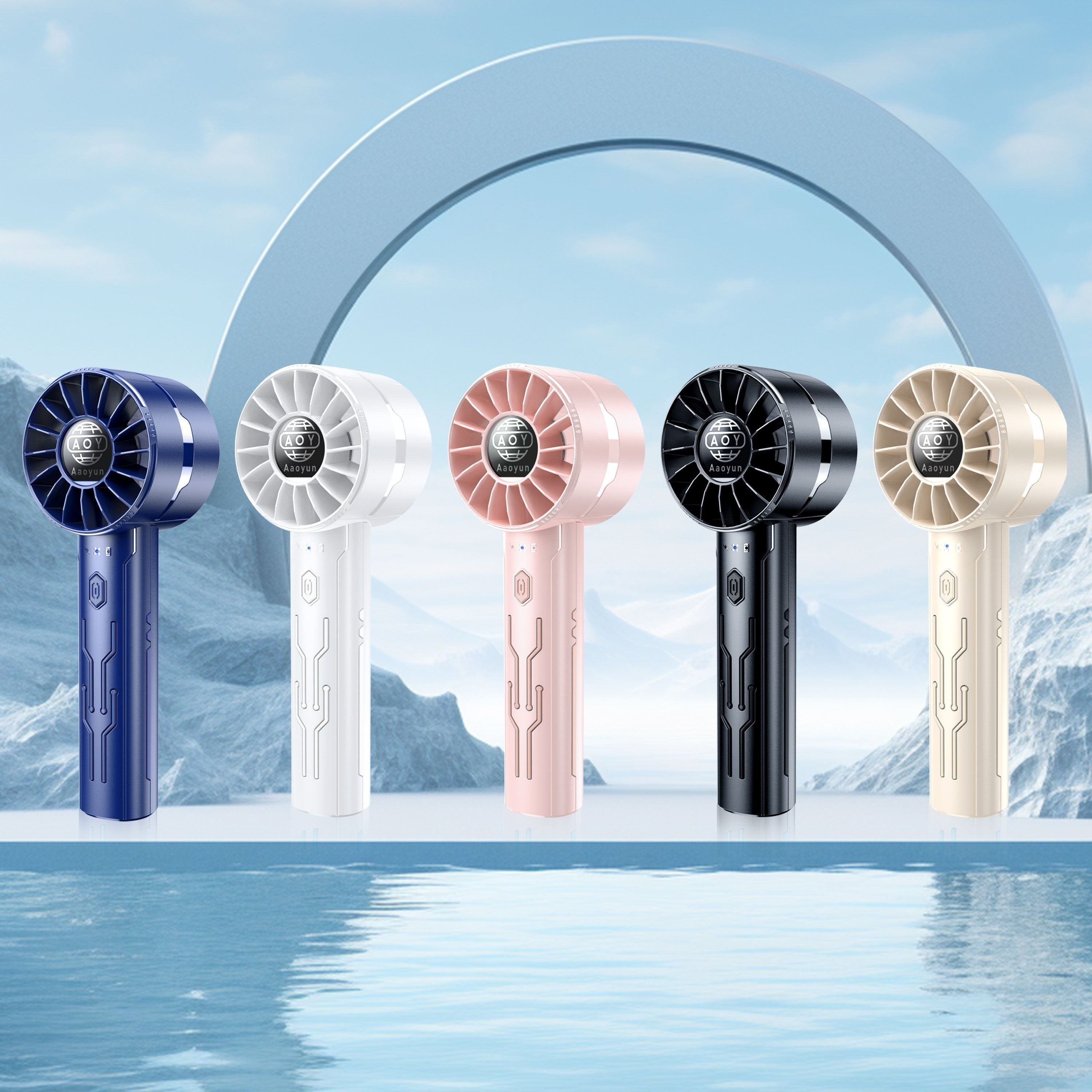 Mini USB Handheld Fan with Turbo Wind 4-Speed Adjustable Portable Cooling