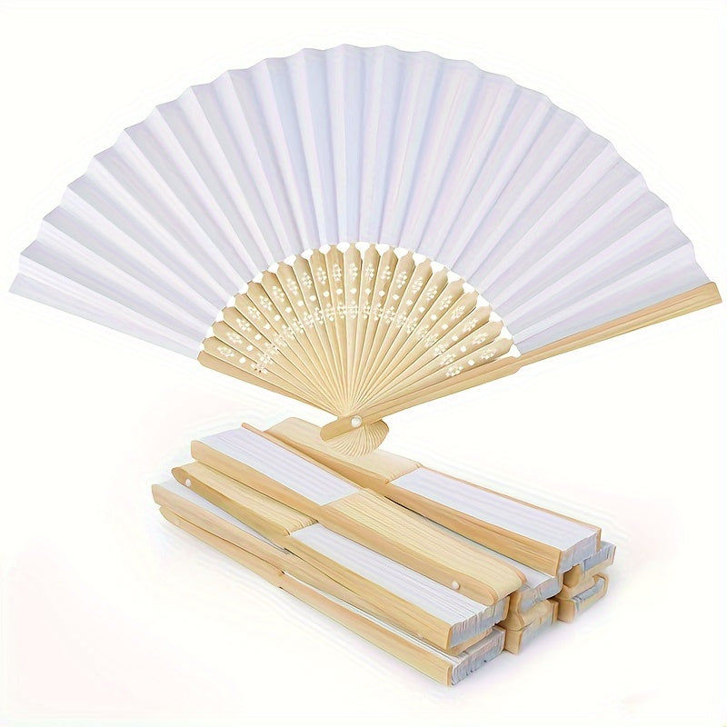 Pack of 10 Foldable Paper Fans for Parties and Events