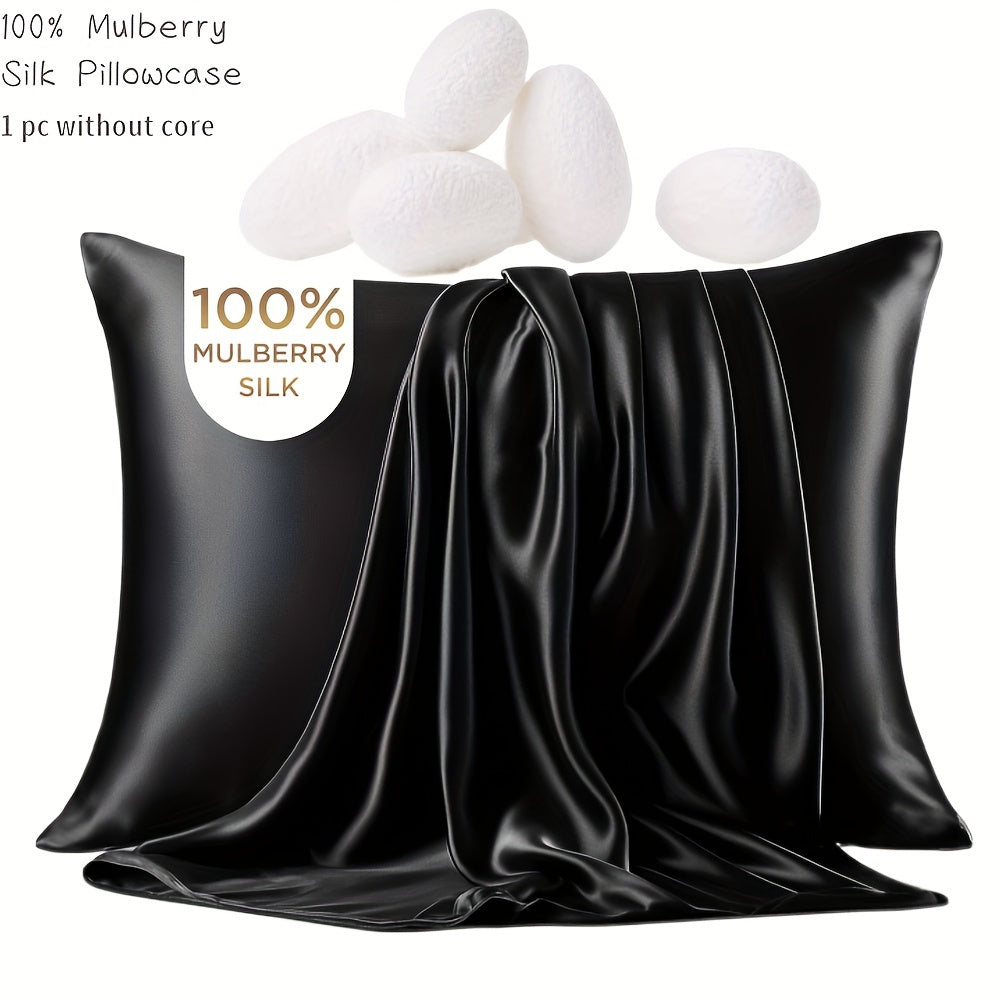 Silk Pillowcase Navy Blue 19mm Mulberry Silk Double-Sided with Hidden Zipper