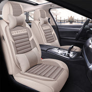 Universal Beige Car Seat Cushion Full Coverage Breathable Wear-Resistant