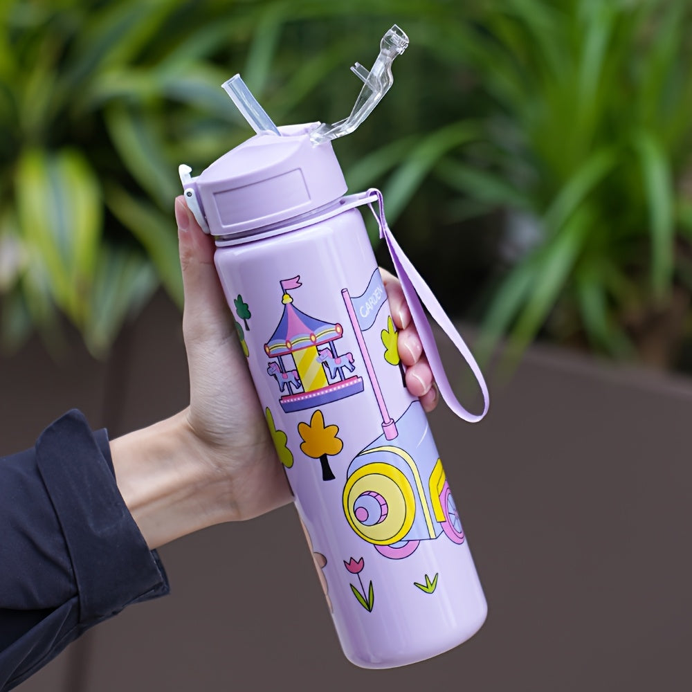 Cartoon Kapibara 26oz Water Bottle with Straw Leak-Proof PVC-Free for Outdoor Activities