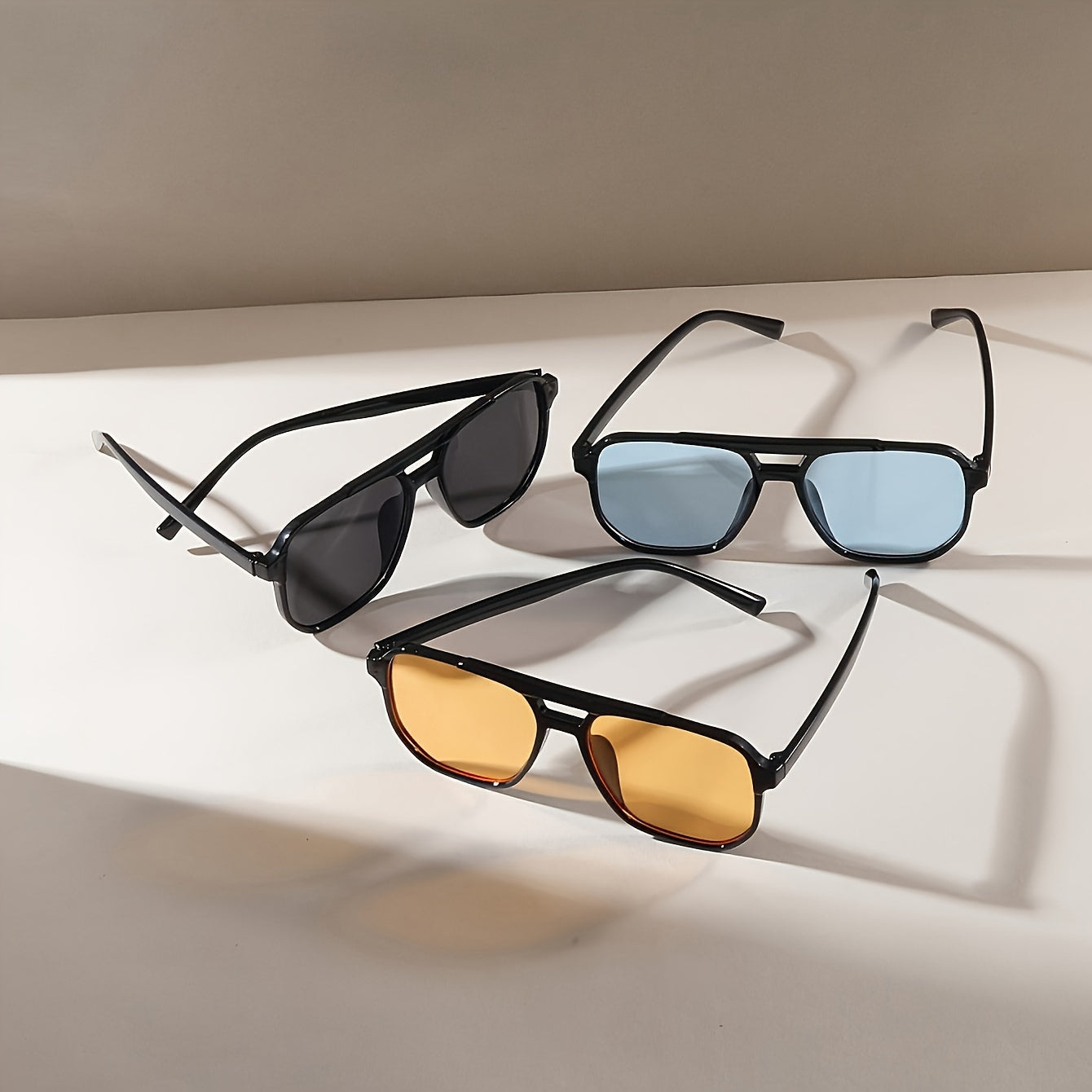 Унисекс oversized прямоугольные модные очки с градиентными линзами для активного отдыха и путешествий