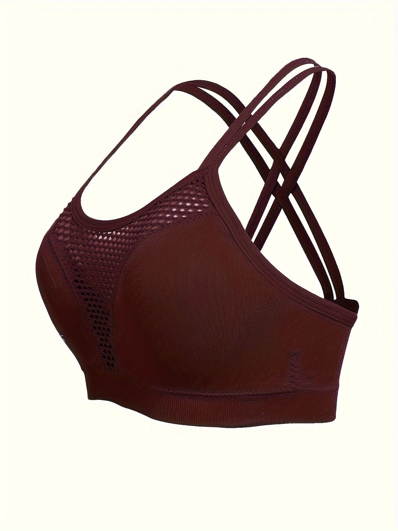 Women's Plus Size Seamless Wireless Sports Bra 3 Pack Breathable Hollow Design