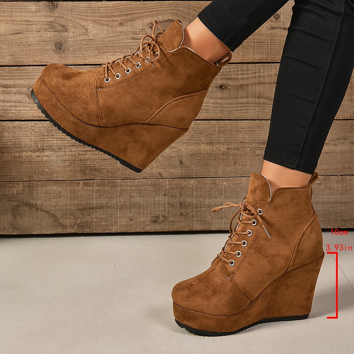 Women's Fuzzy Lace-Up Platform Warm Plush Winter Boots