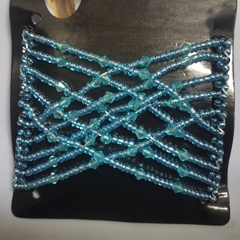 Ayollar uchun vintage tilla bo‘yoqli soch to‘plami, kristalli, sun’iy marjonli soch aksessuarlari