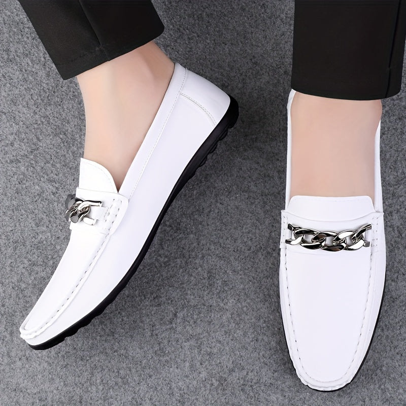 Men's Slip-On Penny Loafers Solid Color Non-Slip Rubber Sole Casual Outdoor Shoes