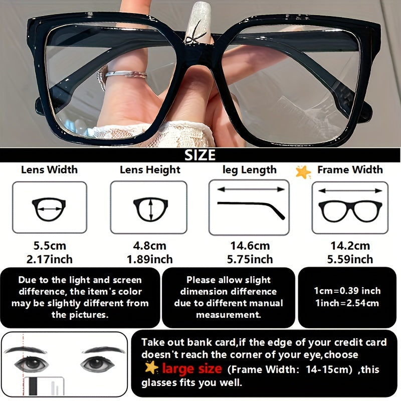 Large Square Glasses for Women Fashionable Oversized Eyewear Daily Wear