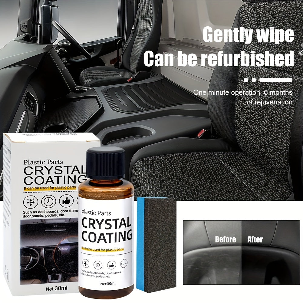 Restaurador de plástico de 30ml para coches, interior y exterior, agente duradero de renovación