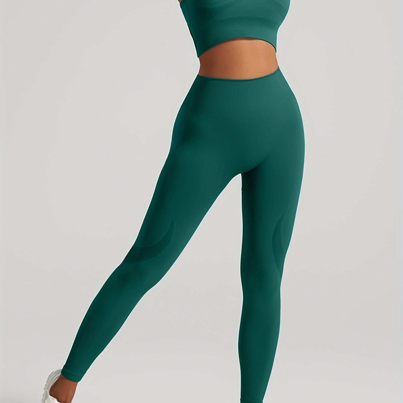 High-Waist Yoga Set with Shockproof Sports Bra and Quick-Dry Leggings Nylon Spandex Non-Transparent