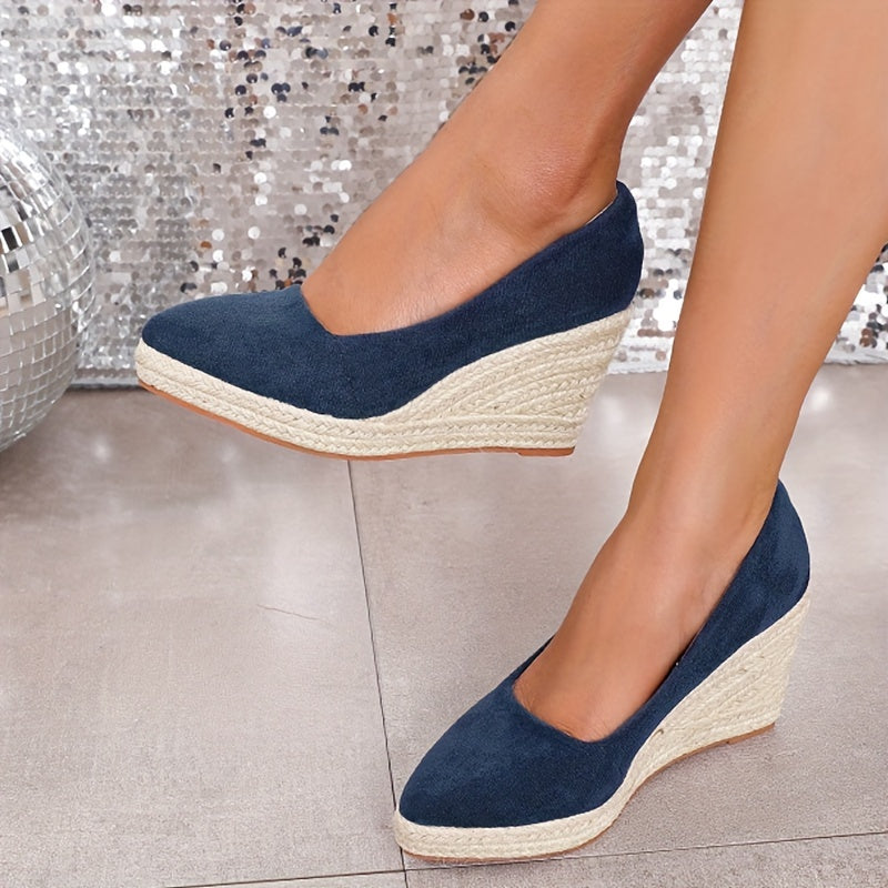 Women's Straw Weave Single Strap Sandals Casual Thick Sole Shoes