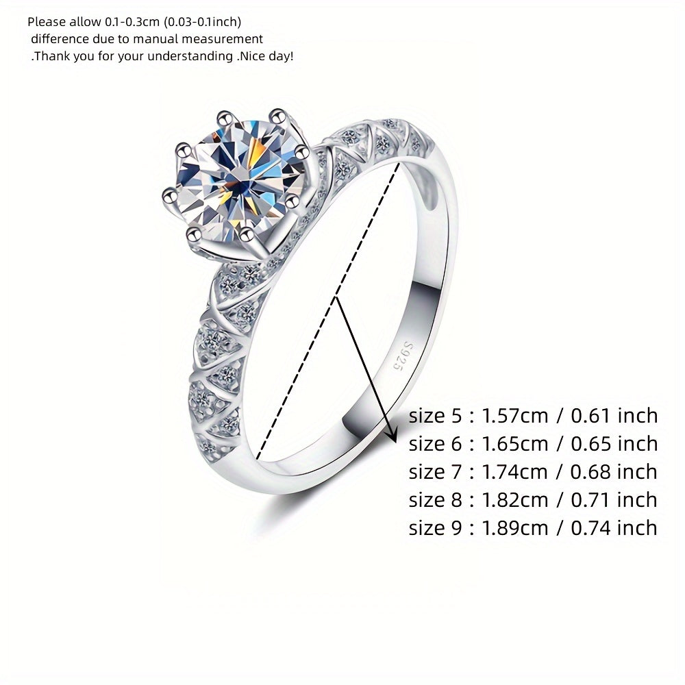 Moissanite Jewelry Set Necklace and Ring in Sterling Silver Engagement Wedding Gift