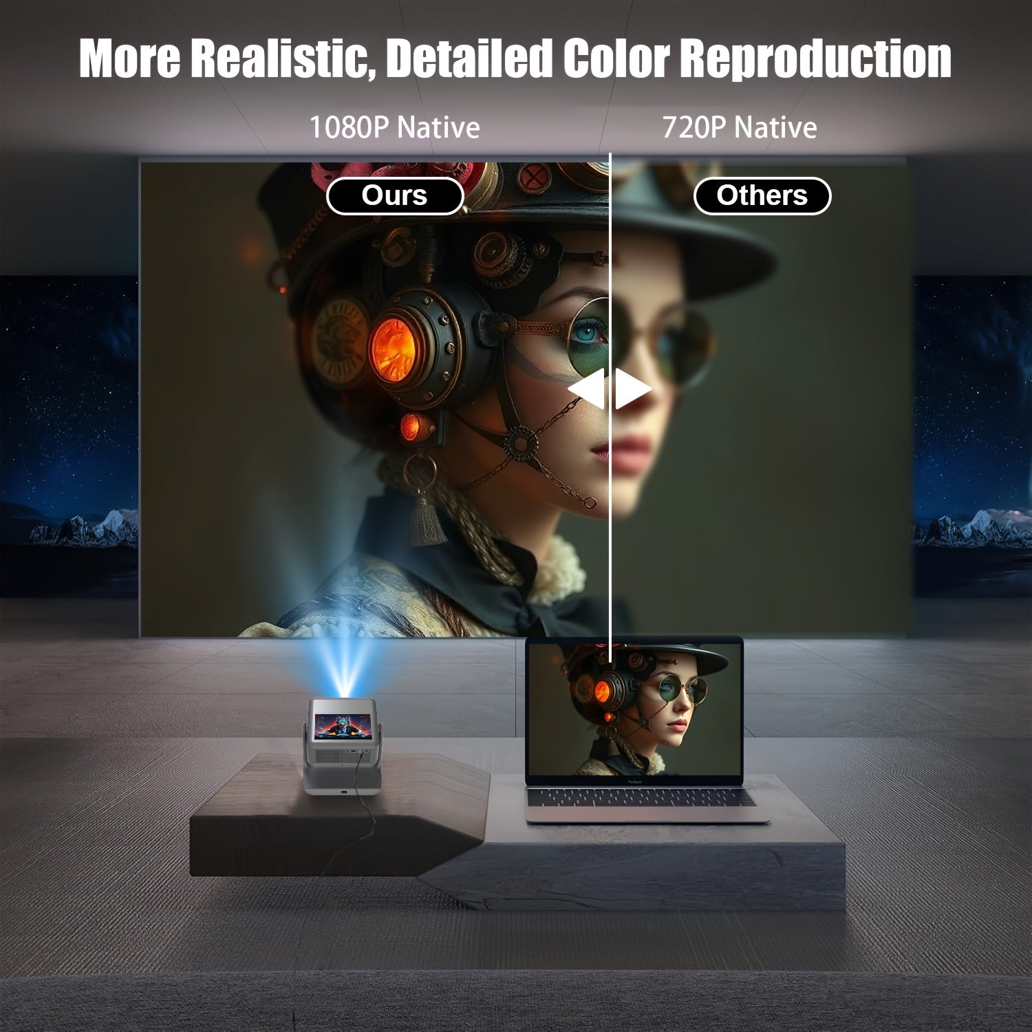 Портативный 4K сенсорный проектор с автофокусом, WiFi6, 1080P, домашний кинотеатр