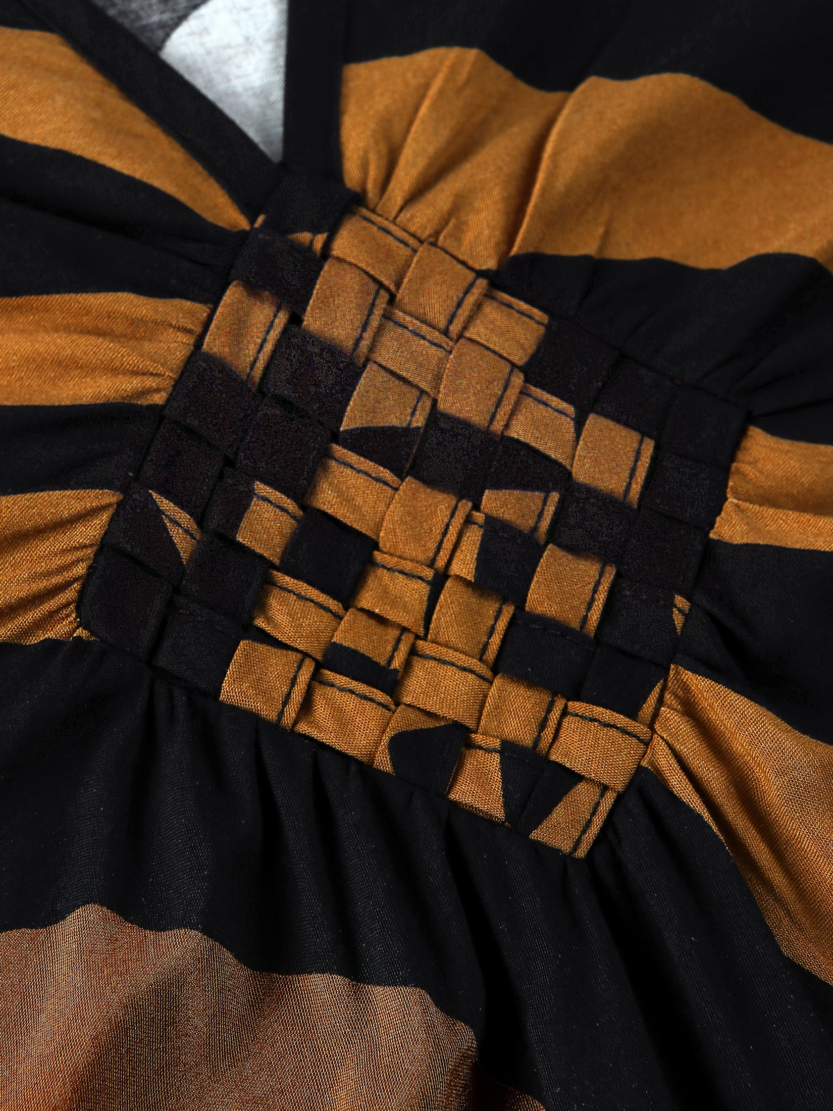 Women's Brown Zebra Print V-Neck Abaya Maxi Dress with Side Slit