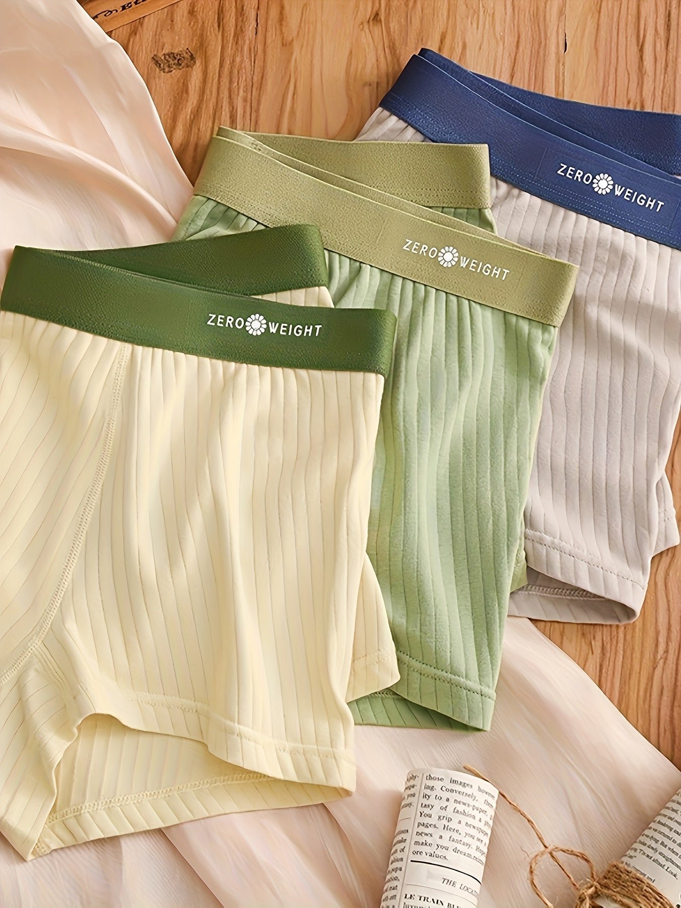 Men's Cotton Boxer Briefs Set of 4 Breathable Soft Stretch Solid Color Underwear