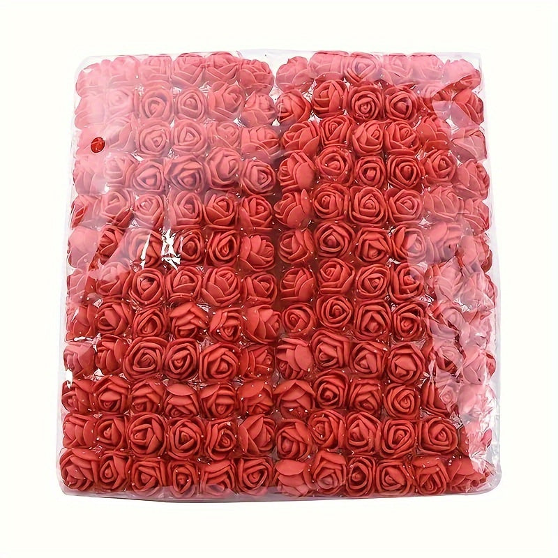 144 Mini Foam Rose sun'iy gullar, to'y bezatish uchun, DIY hunarmandchiligi uchun paket