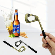 Golf Club-Shaped Zinc Alloy Bottle Opener with Gold Finish