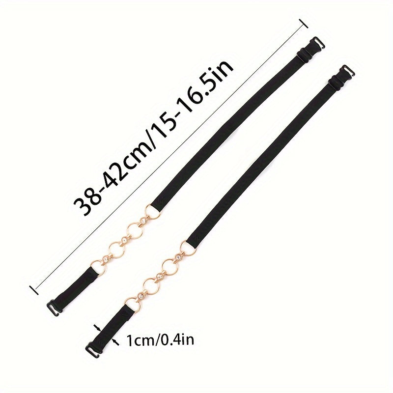 2pcs Rhinestone Adjustable Bra Straps 14 Inch for Off-Shoulder Dresses