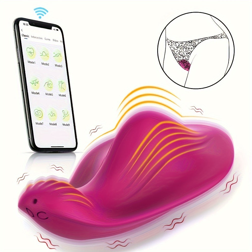 Female Silicone Butterfly Vibrator with APP Control and 9 Vibration Modes