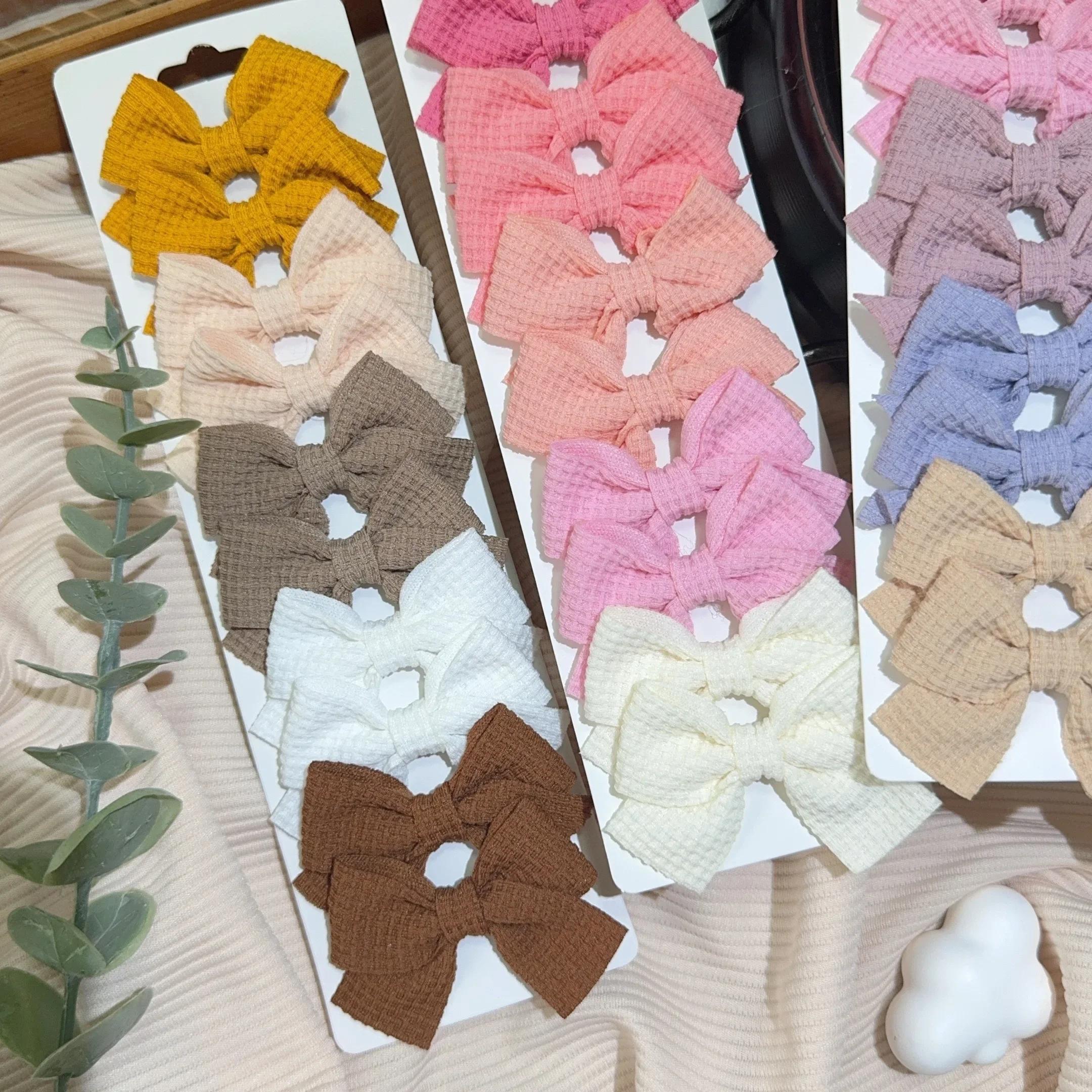 Girls Hair Bows Set 10 Colorful Nylon Polyester Hair Accessories for All Seasons