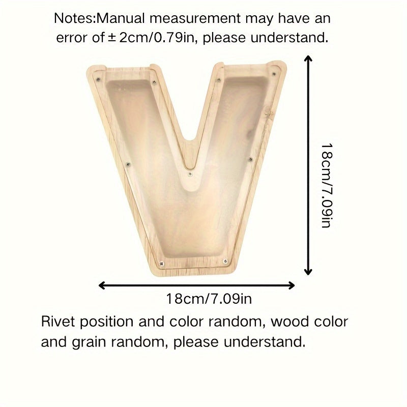 Personalized Wooden Alphabet Letters Set with 26 A-Z Transparent Blocks for Gifts and Home Decor