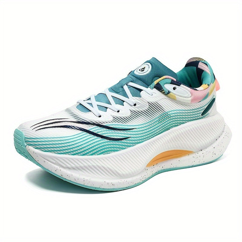 Yengil chiziqli yugurish poyabzallari erkaklar va ayollar uchun, nafas oladigan mato ustki qismi, yaxshilangan ushlash uchun kauchuk taglik va qulay bog'ichli pastki dizayn, ichki va tashqi foydalanish uchun mos.