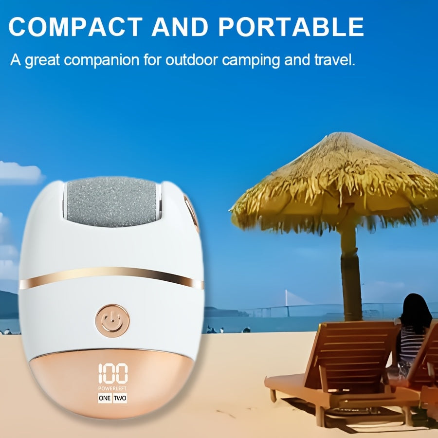Electric Foot Grinder with LED Display and Spare Heads for Calloused Skin Removal Portable Cordless Pedicure Tool