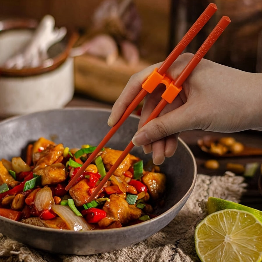 Set of 4 Plastic Chopstick Grip Aids for Adults Beginners with Interchangeable Connectors