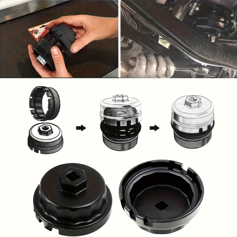 Yog' filtri kaliti, mustahkam po'lat, filtrlardan chiqarish uchun, 2.5–5.72L dvigatellar uchun