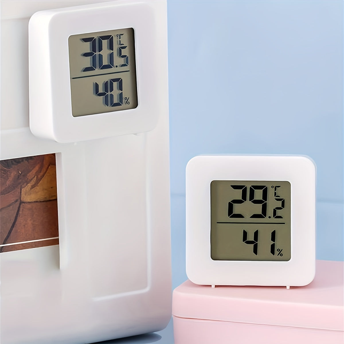 Mini Digital Thermometer and Hygrometer Indoor Outdoor Battery-Operated