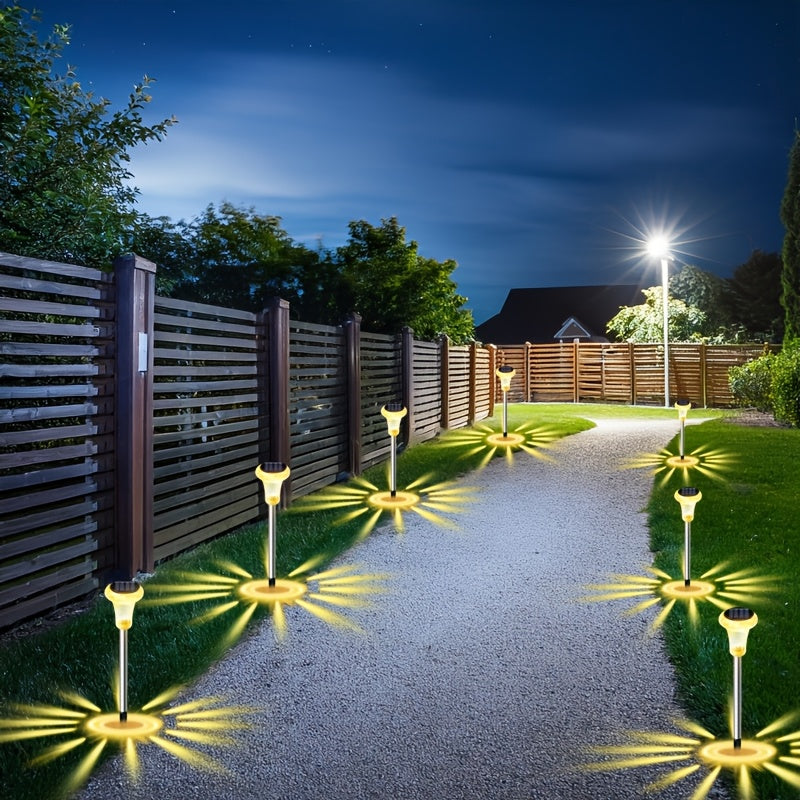 2pcs Solar Powered LED Garden Lights Outdoor Pathway Landscape Yard Waterproof