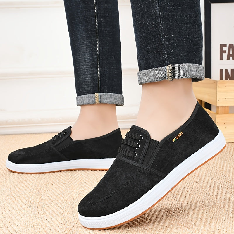 Мужские кожаные мокасины-слипоны для повседневной носки, тренировок, походов с резиновой подошвой