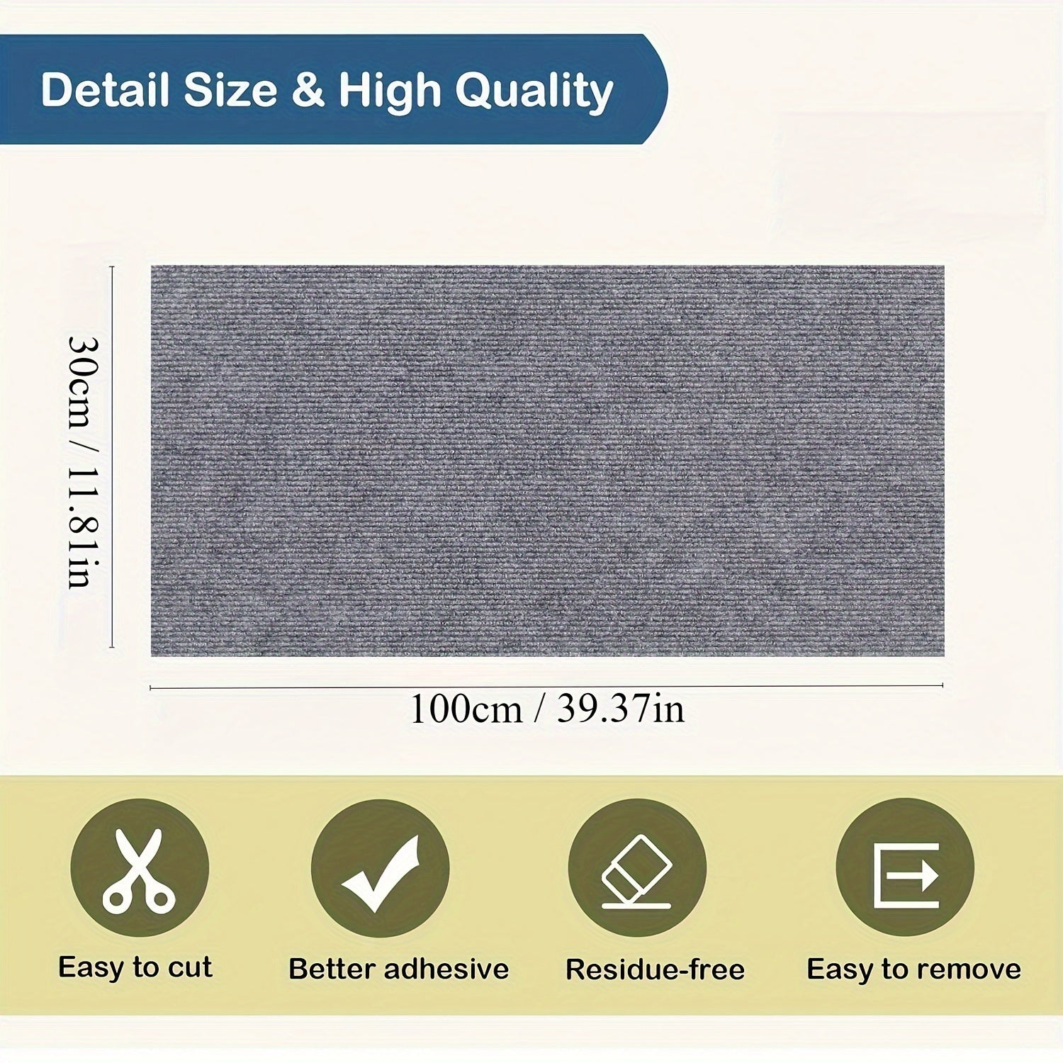 Self-Adhesive Cat Scratching Mat for Walls and Furniture Durable Polyester Fiber