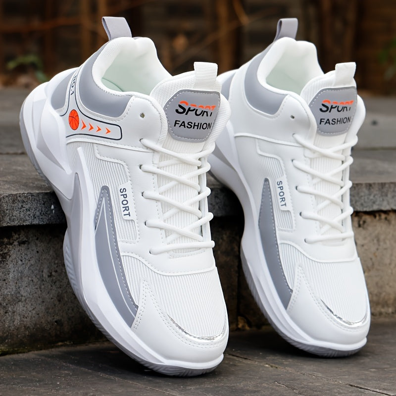 Men's Chunky Sneakers Breathable Mesh Shock Absorbing Running Basketball Workout Gym