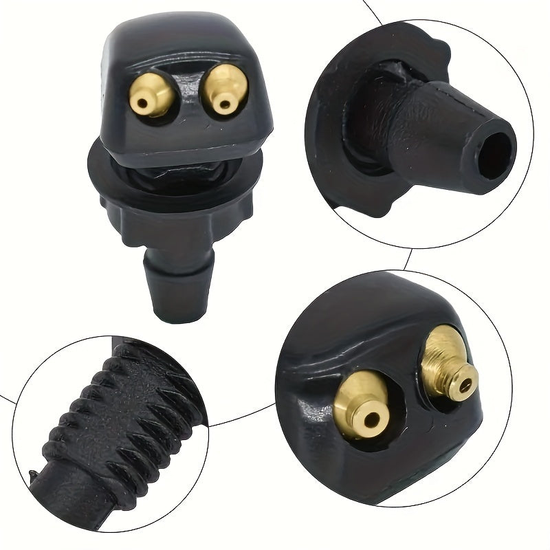 2 шт. регулируемых латунных насадок для омывателя ветрового стекла, прочный пластик, легкая установка