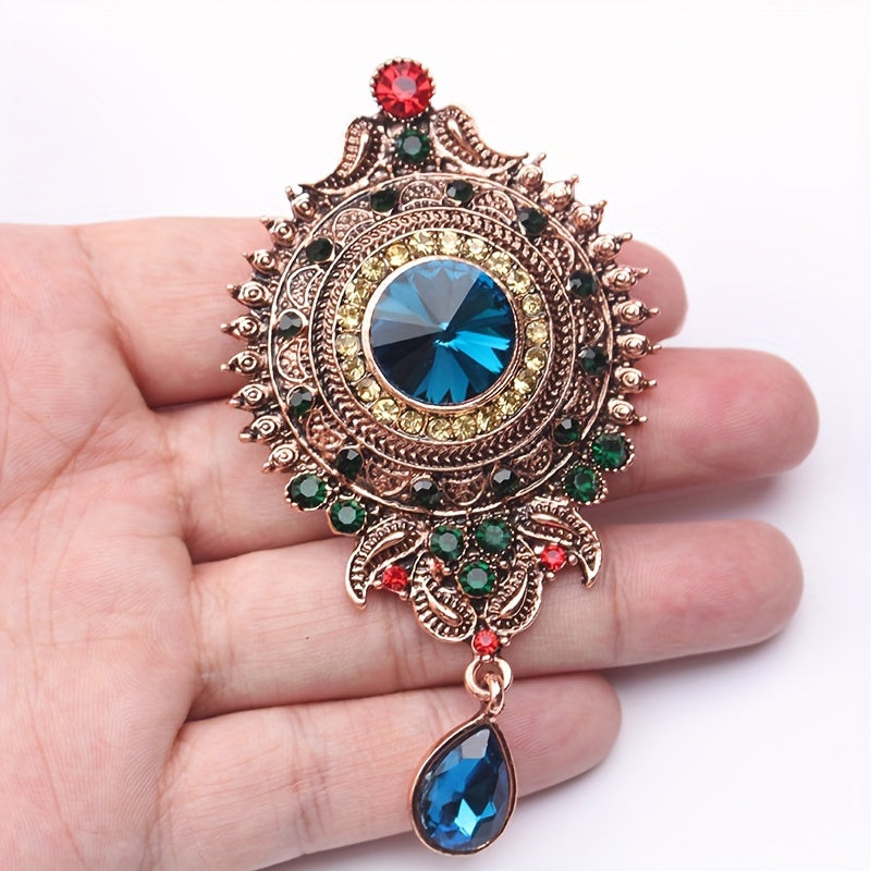 Bohemian Style Rhinestone Brooch for Wedding and Formal Attire