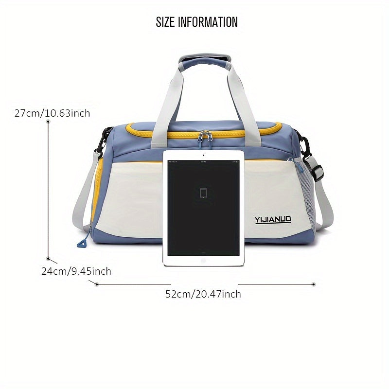 Nylon Duffle Bag with Wet Dry Separation for Business Travel and Gym in Multiple Colors