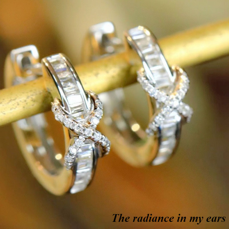 Zamonaviy va Minimalist Moissanite Xoch Halqali Momoqlar, 925 Silver Qoplamasi va Mis bilan Yasalgan, Har Kuni va Maxsus Tadbirlar Uchun Mukammal, Har Fasl Uchun Porloq Zargarlik