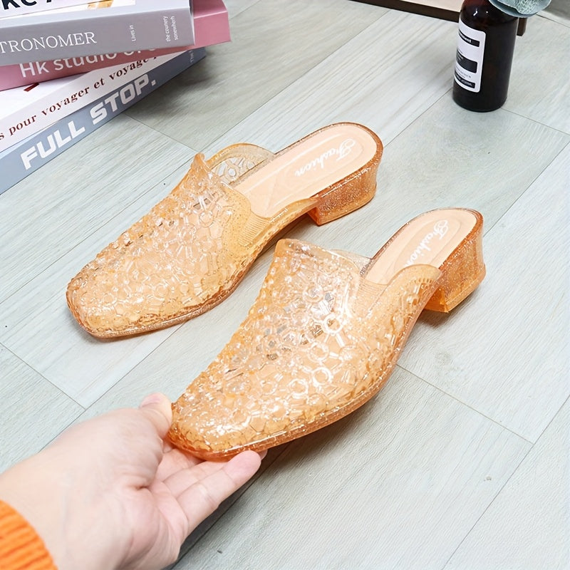 Ayollar moda sandallari, sirpanishga qarshi, keng bo'yinli, yopiq barmoqli, kundalik poyabzal