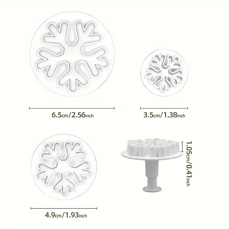 Set of Christmas Snowflake Cookie Cutters Plastic Holiday Baking and Decorating