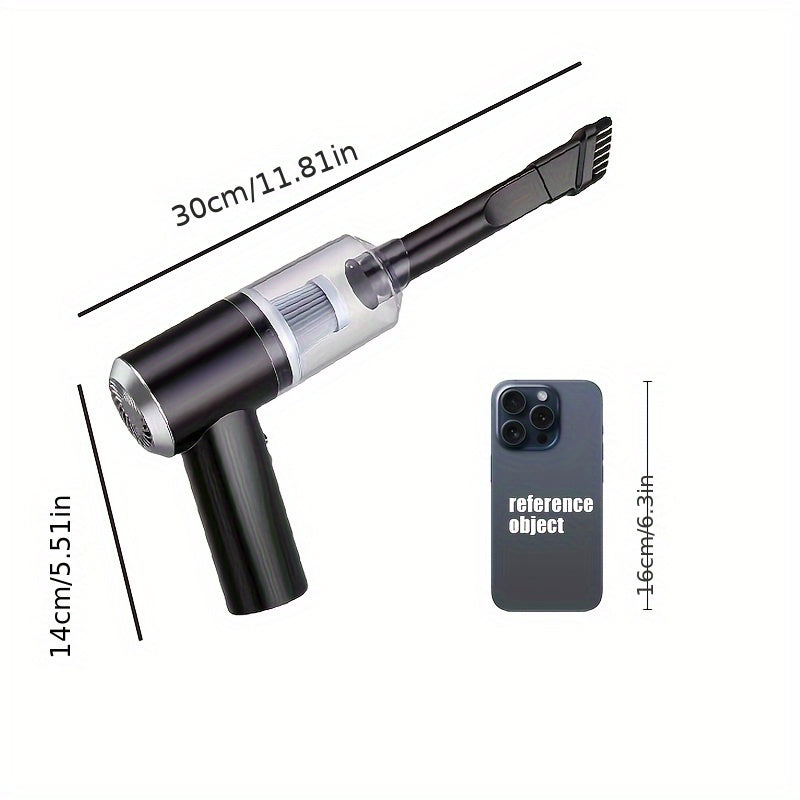 Aspiradora de coche de alta succión con accesorios negro 12V 200W ABS duradero