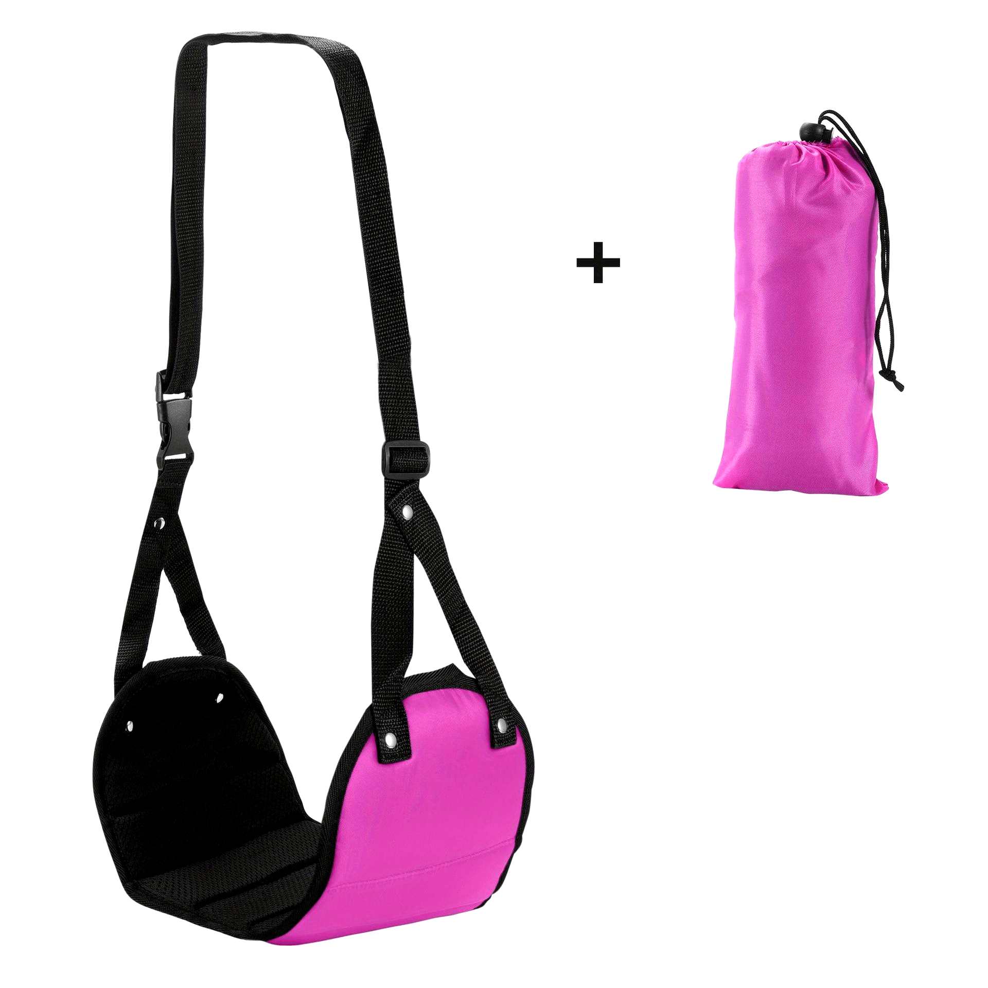 Portable Airplane Footrest Hammock Adjustable Travel Foot Support Black