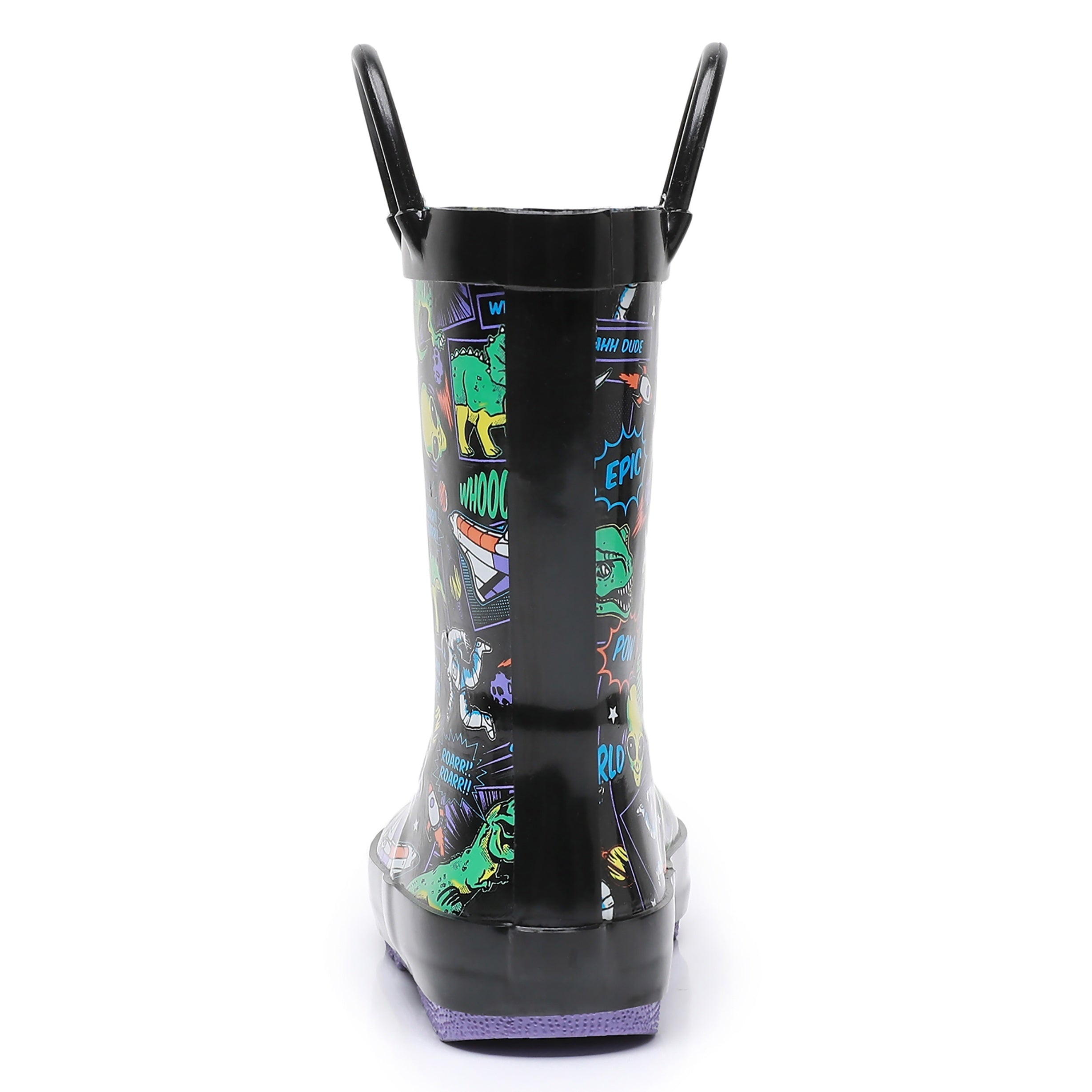 Boys Waterproof Cartoon Car Slip-On Rain Boots All-Season Non-Slip Wellies