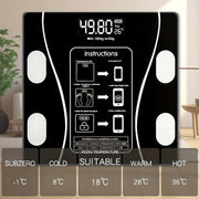 Цифровые напольные весы для тела белые и черные с ЖК-дисплеем, беспроводные, Bluetooth, для домашнего использования