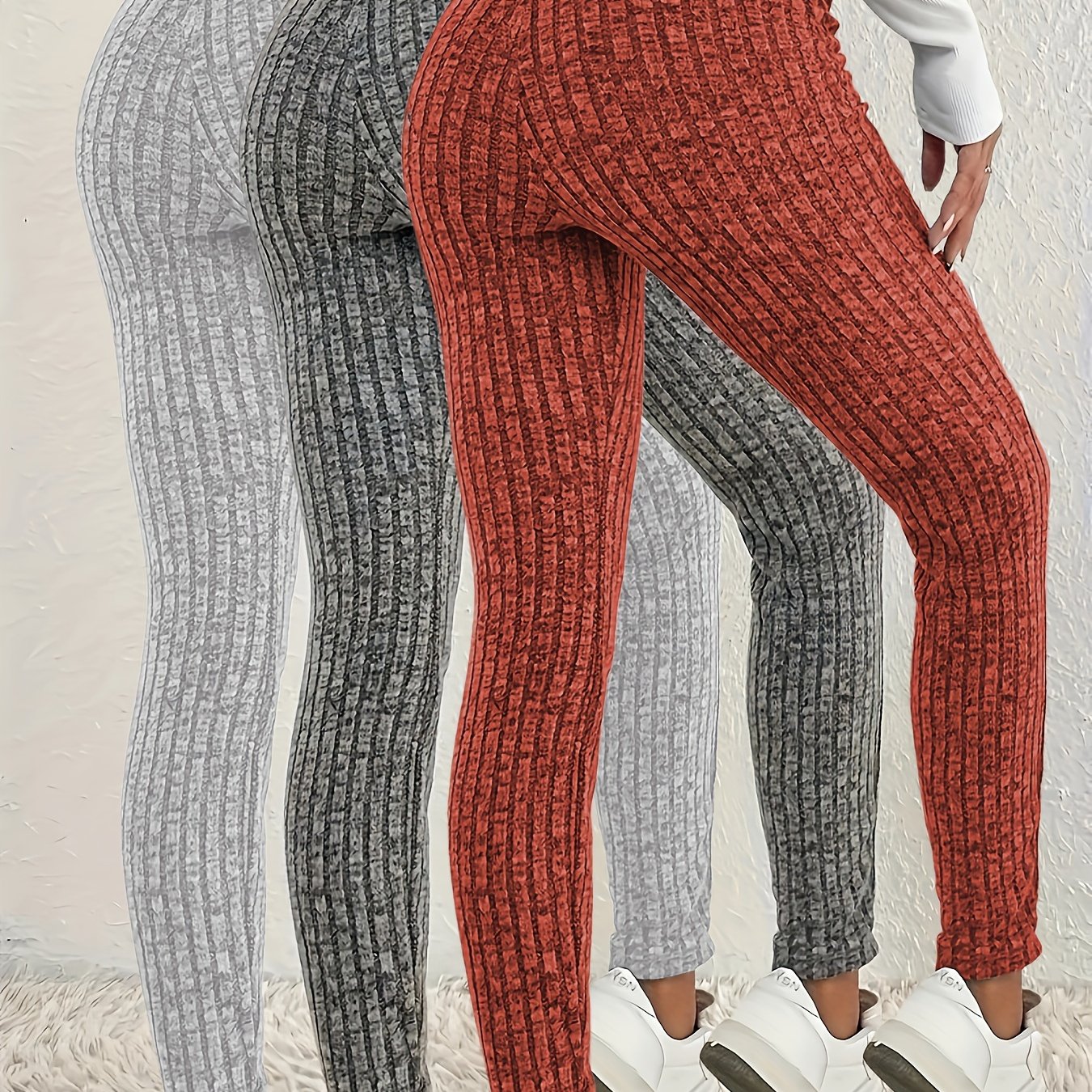 Girls Stretchy Leggings Three-Piece Set Multi-Color