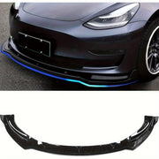 Front Lip Spoiler for Tesla Model Y 2020-2023 Black Front Bumper Splitter